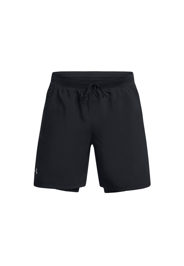 Shorts Launch 2 en 1 de 7" hombre Negro-0