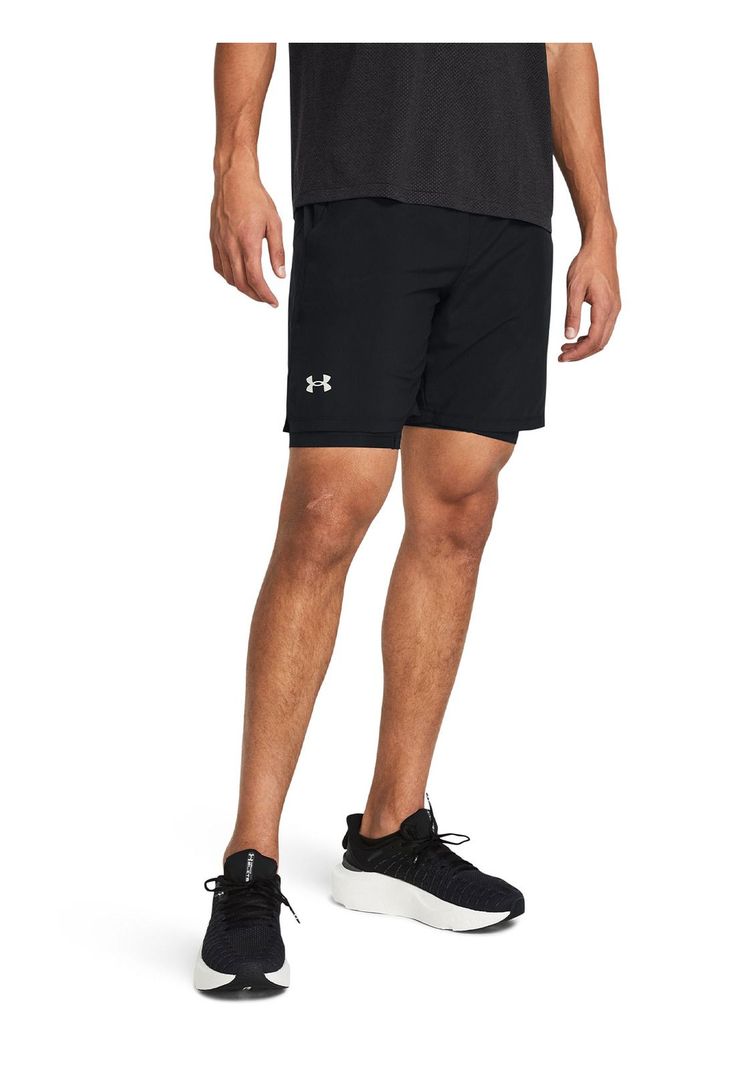 Shorts Launch 2 en 1 de 7" hombre Negro-3