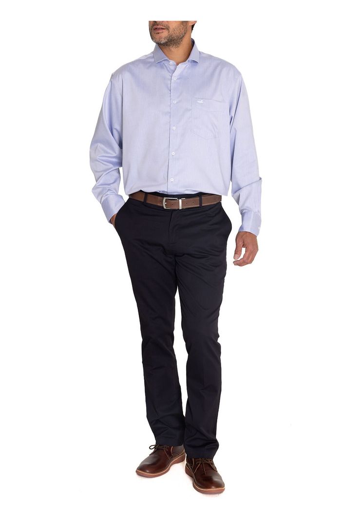 Camisa Casual Easylife Hombre Solid Azul-9