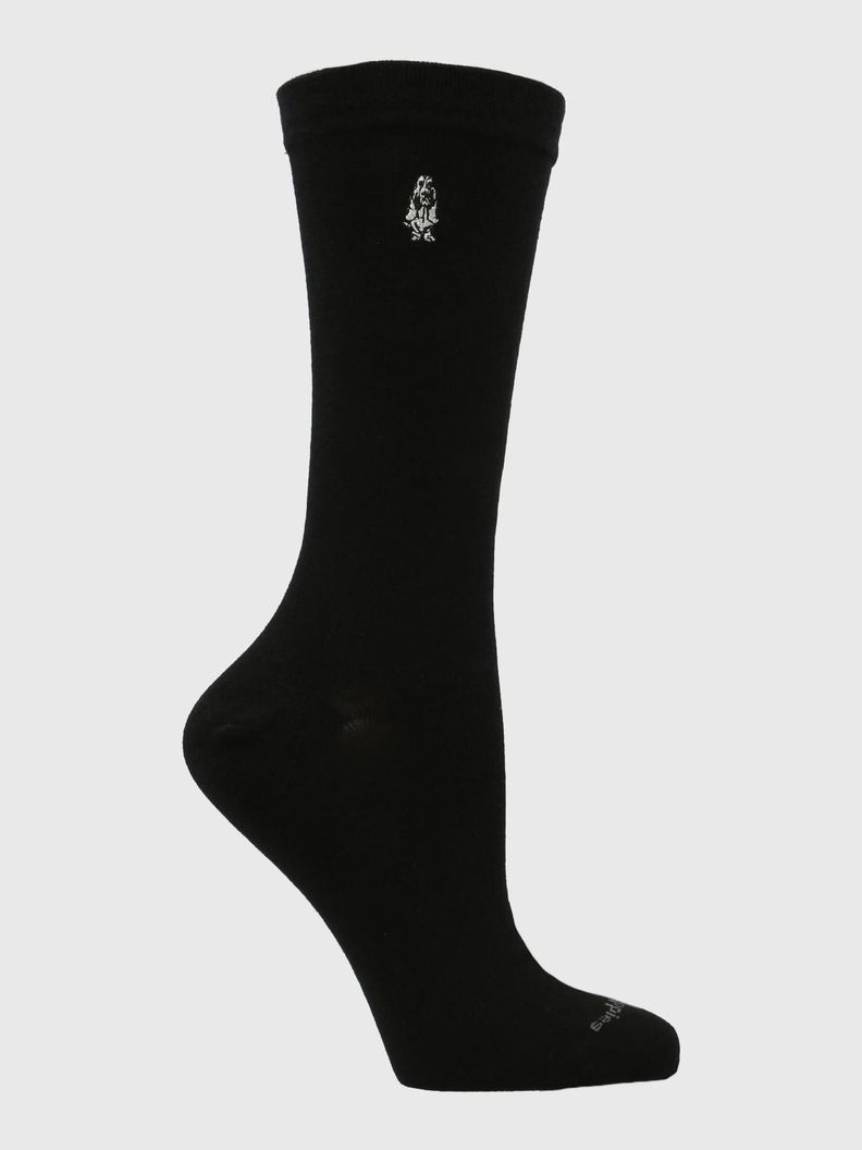 Calcetin Algodón Mujer C Cuff Plain Negro