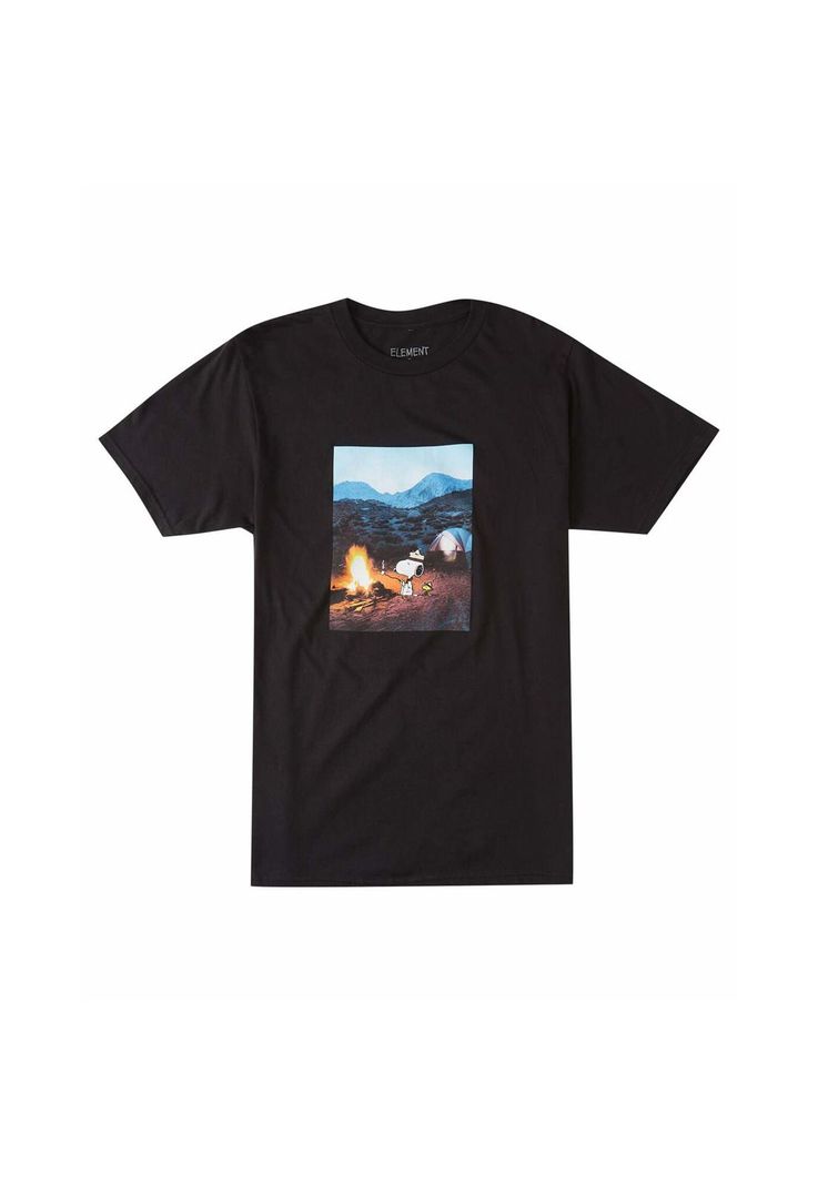 Polera M/C Hombre Peanuts Adventu M Te Negro-0