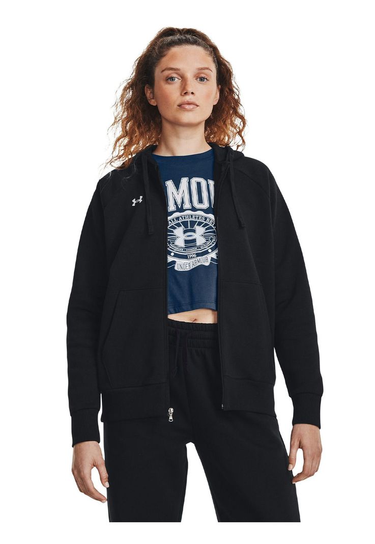Polerón UA Rival Fleece Negro para mujer-3