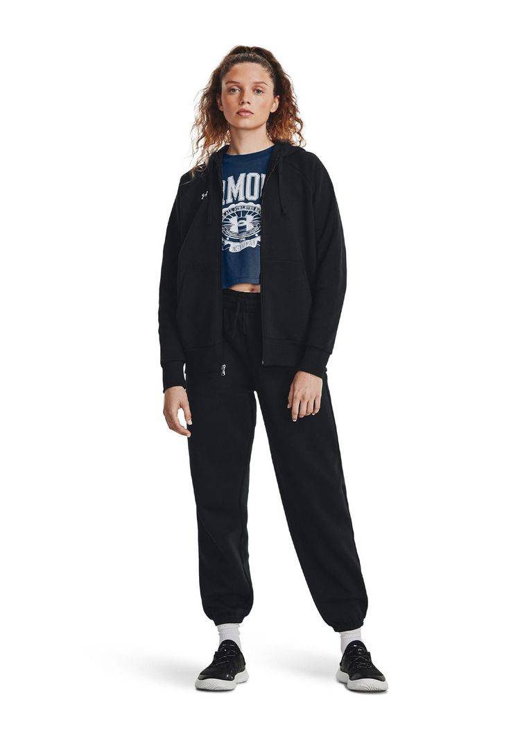 Polerón UA Rival Fleece Negro para mujer-5