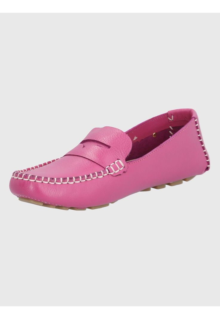 Mocasín Cuero Fucsia Mujer Domaso -3