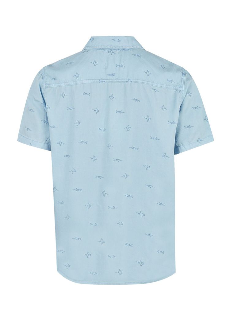camisa Tencel Azul Tencelprint Hombre -1