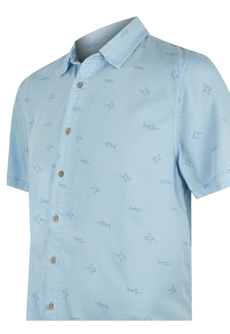 camisa Tencel Azul Tencelprint Hombre -3