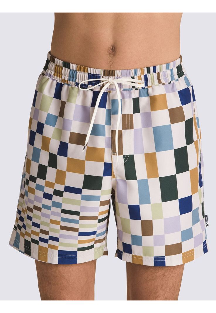 Traje De Baño Primary Print Elastic Blanco Hombre-0