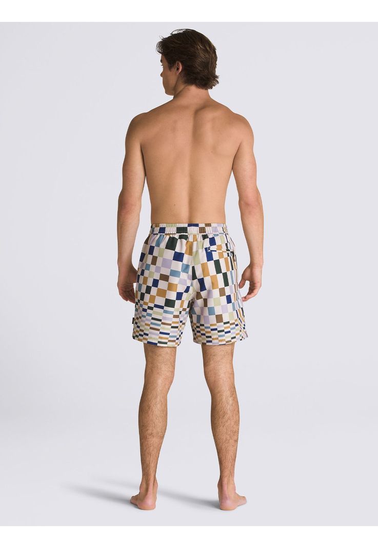 Traje De Baño Primary Print Elastic Blanco Hombre-3
