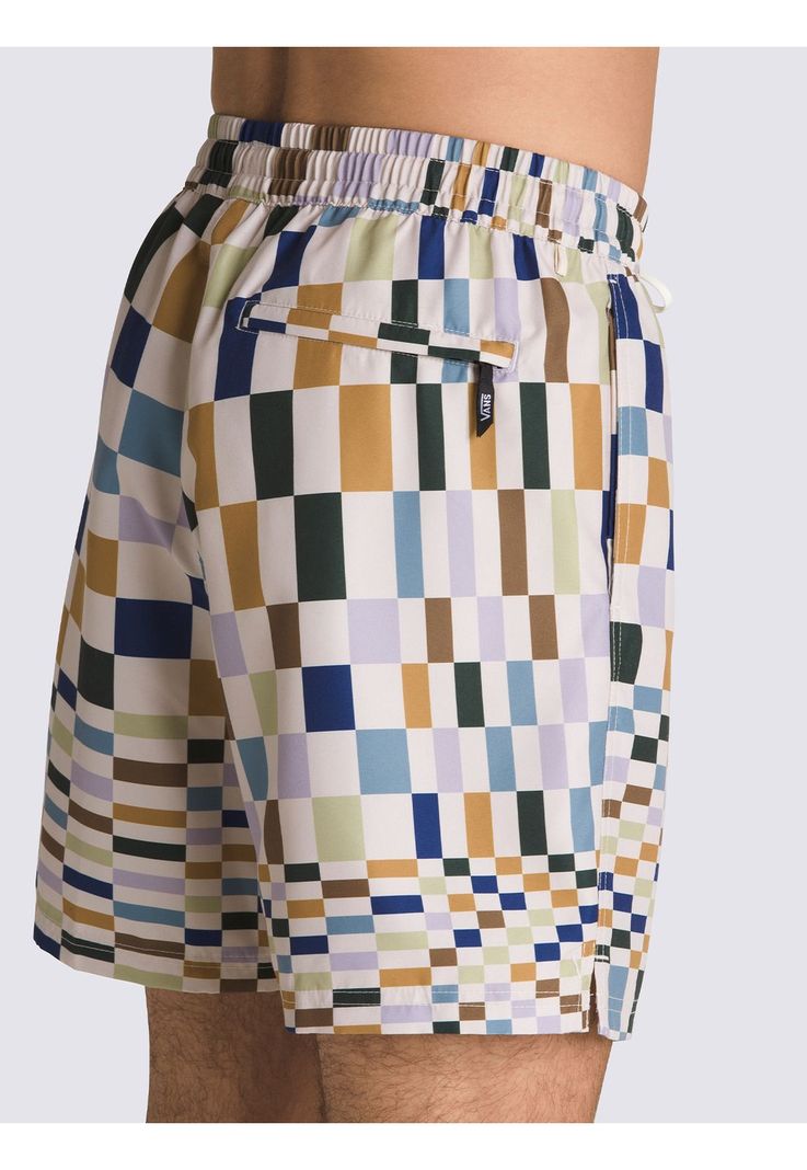Traje De Baño Primary Print Elastic Blanco Hombre-4