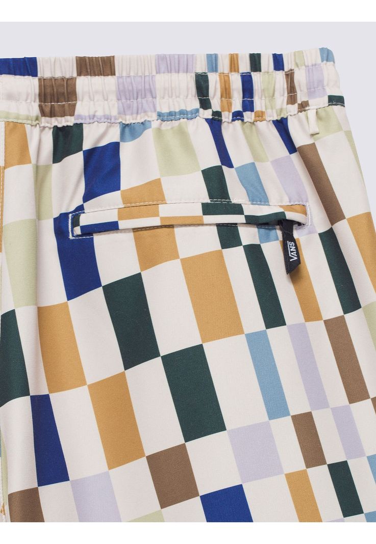 Traje De Baño Primary Print Elastic Blanco Hombre-6