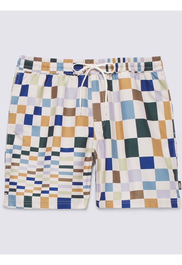 Traje De Baño Primary Print Elastic Blanco Hombre-7