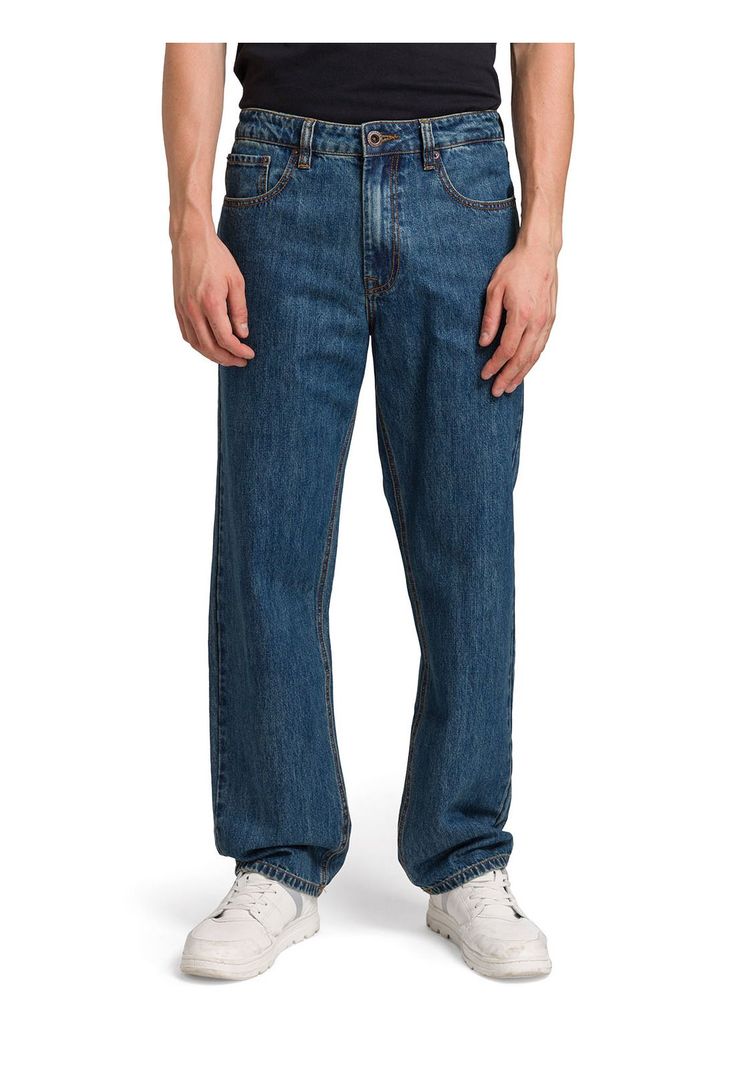 Jeans Rigid Denim Straight Hombre Azul Marino-1