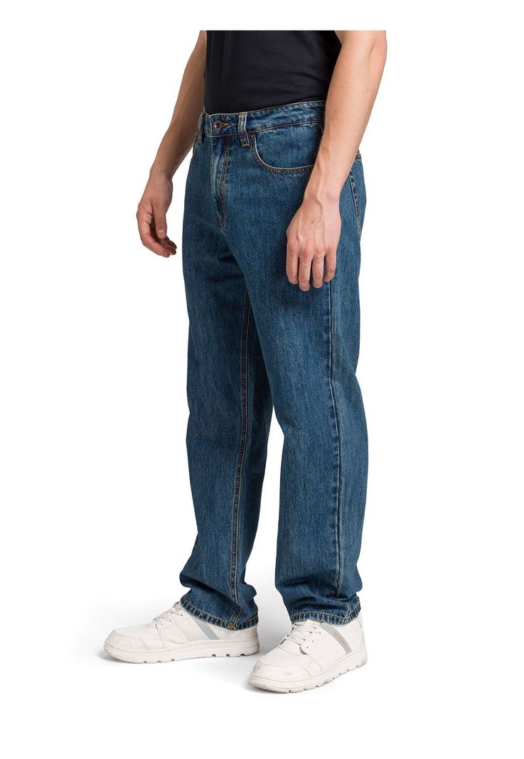 Jeans Rigid Denim Straight Hombre Azul Marino-3