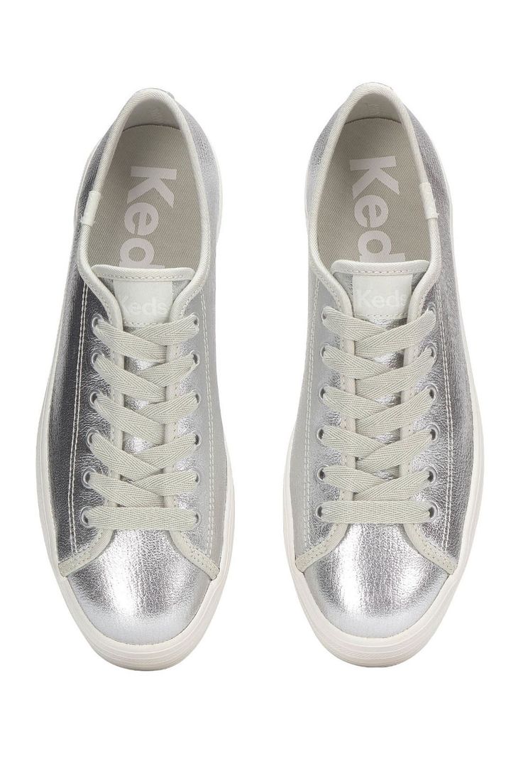Zapatilla Cuero Mujer Triple Up Plateado-4