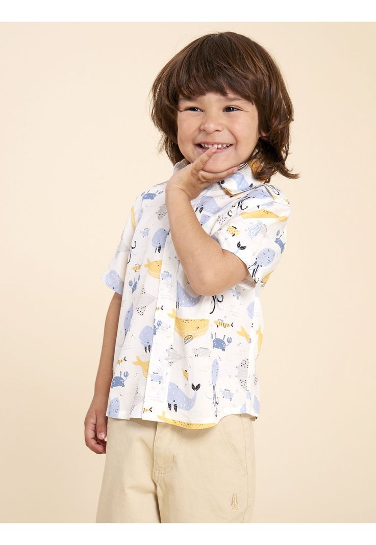 Camisa Niño Guayabera Amarillo-3