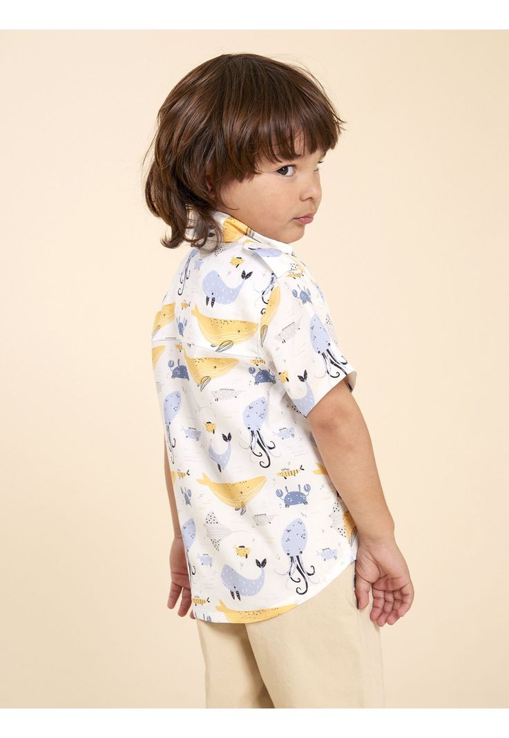 Camisa Niño Guayabera Amarillo-4