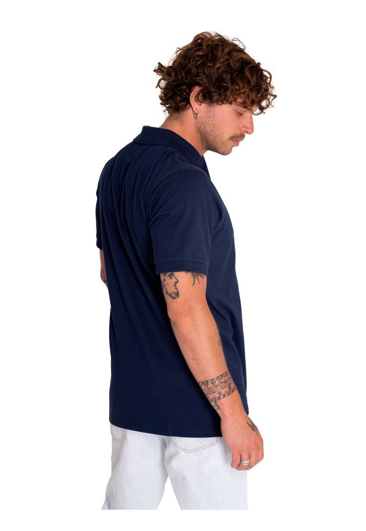 Polera Polo Casual Hombre Cat Logo Jersey Polo Azul-3