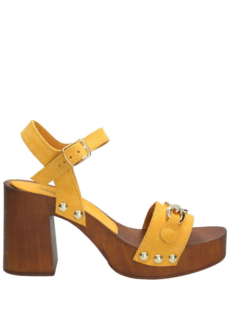 Sandalia Cuero Mujer Portofino Amarillo-0