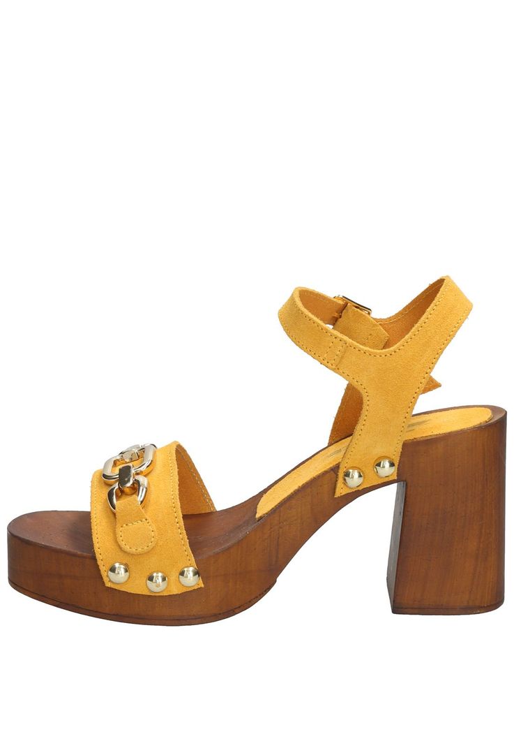 Sandalia Cuero Mujer Portofino Amarillo-5