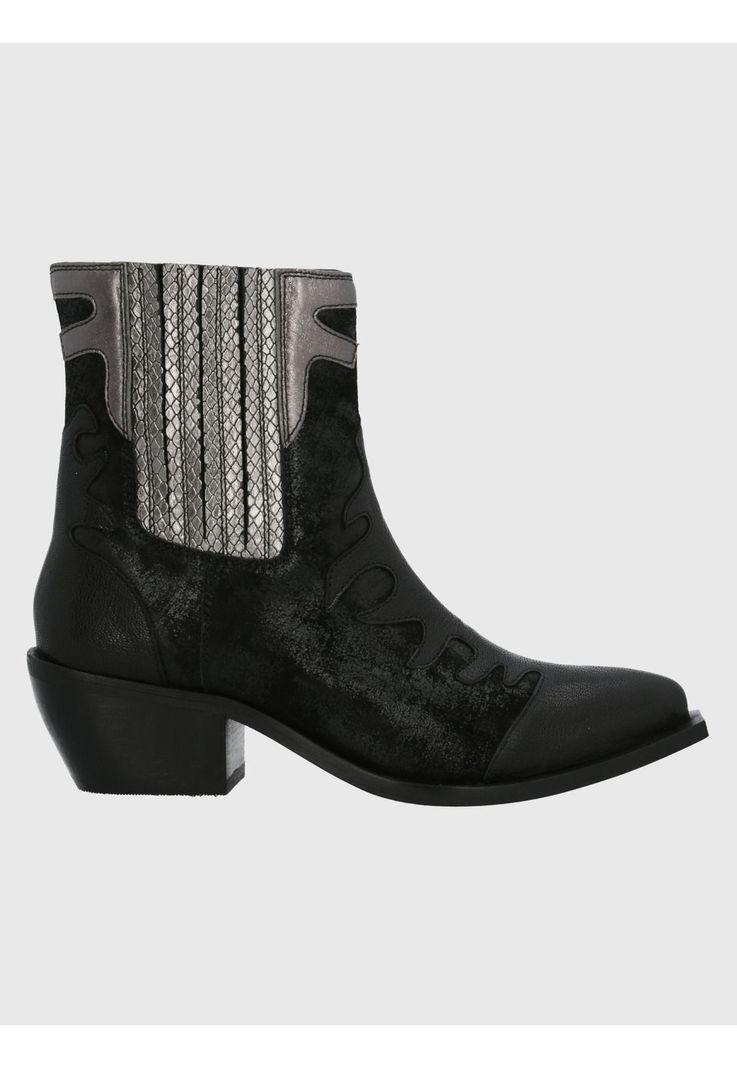 Botín Cuero Mujer Runn Negro-1