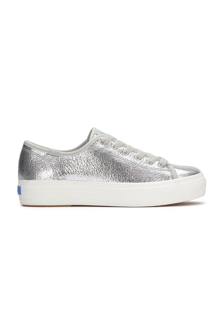 Zapatilla Cuero Mujer Triple Kick Plateado-0