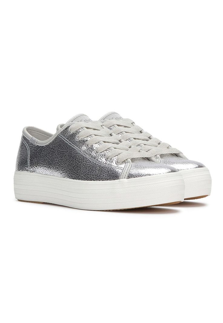 Zapatilla Cuero Mujer Triple Kick Plateado-3