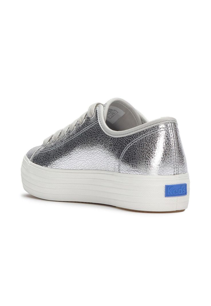 Zapatilla Cuero Mujer Triple Kick Plateado-6