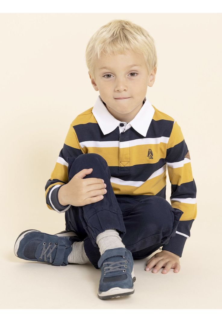 Zapatilla Cuero Bambus Niño Azul-3