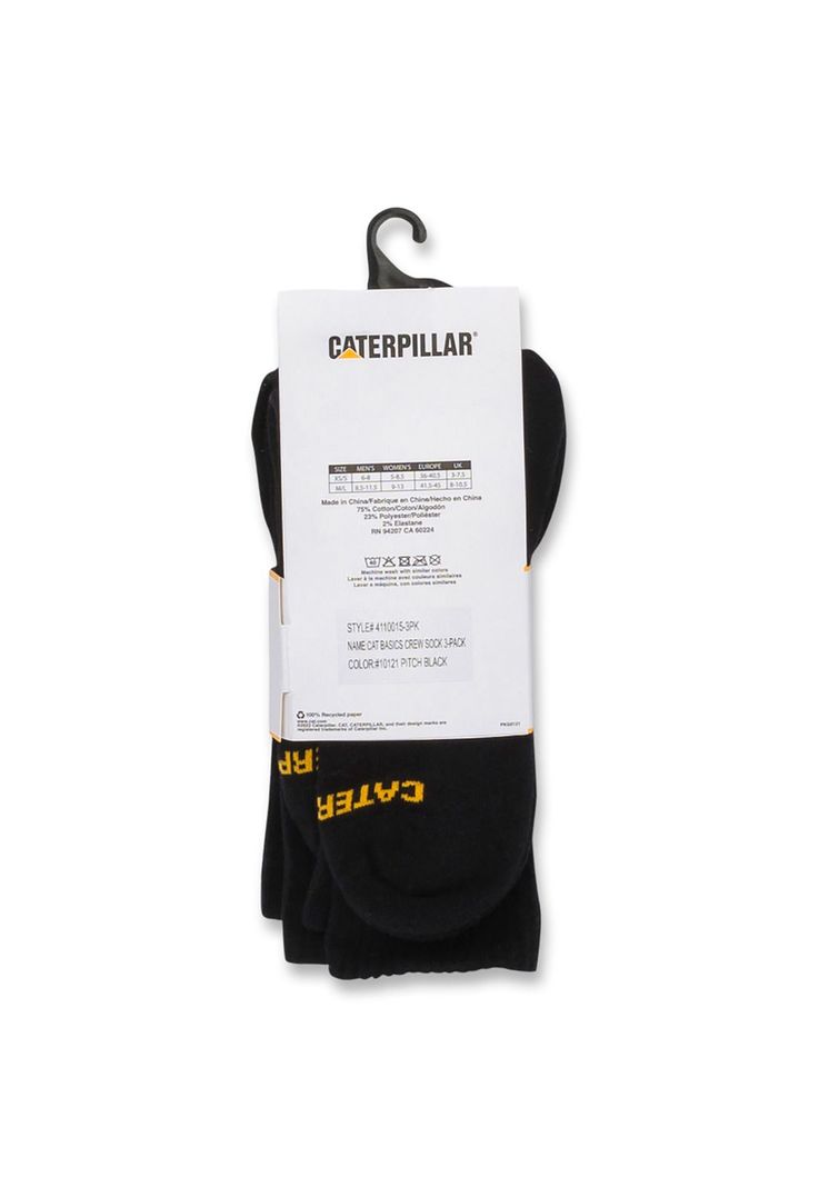Calcetin Negro Cat Basics Crew Sock Unisex-2