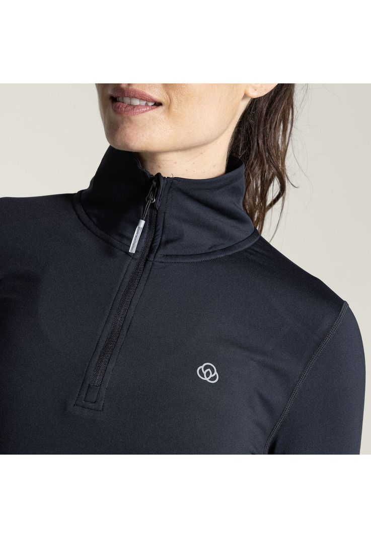Polera deportiva Mujer Half Zip Negro-4