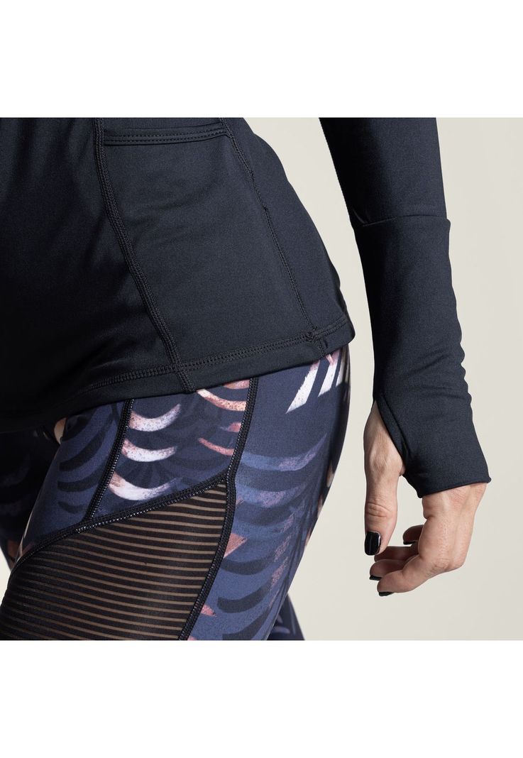 Polera deportiva Mujer Half Zip Negro-5