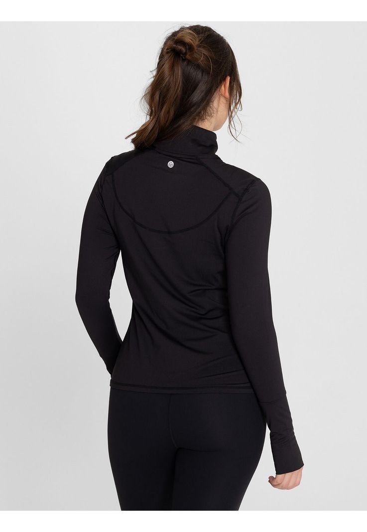 Polera deportiva Mujer Half Zip Negro-8