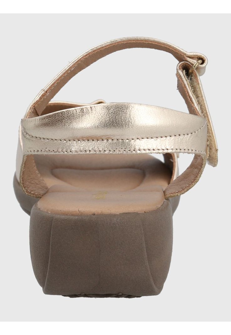 Sandalia Cuero Dorado Mujer Andalo -5