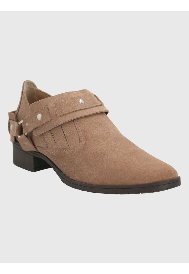 Botín Cuero Taupe Mujer Malga -0