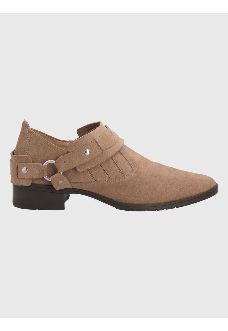 Botín Cuero Taupe Mujer Malga -1