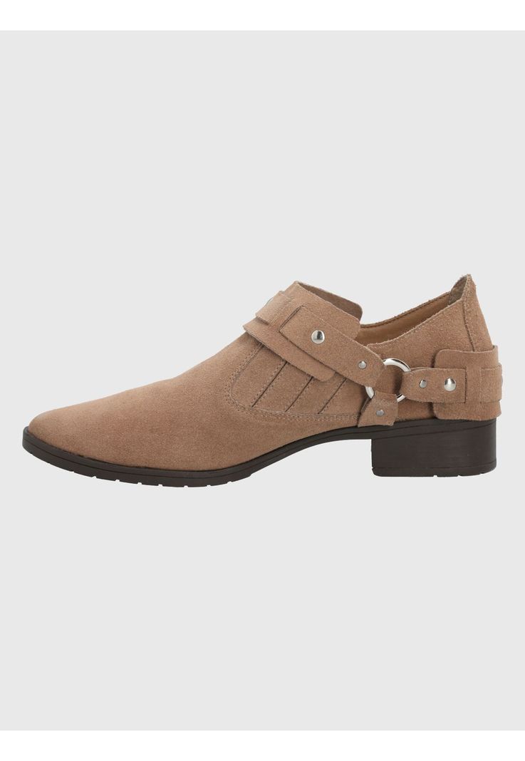 Botín Cuero Taupe Mujer Malga -4
