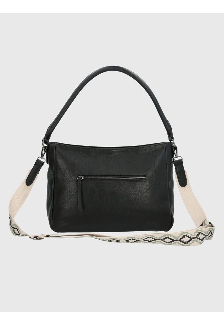Cartera Ecocuero Negro Laddler Bag Mujer-2