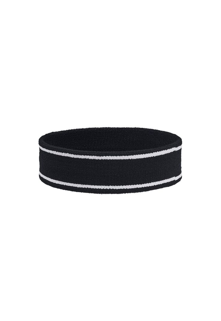 Cintillo Striped Perfor Terry Negro Unisex-1