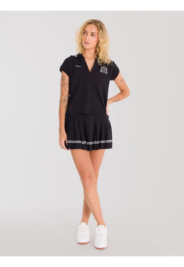Polera Polo Mujer Heritage SAINTMALE Negra-1