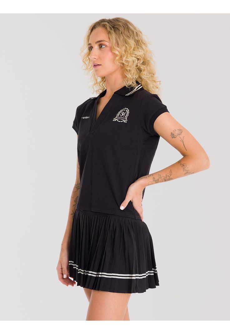 Polera Polo Mujer Heritage SAINTMALE Negra-4