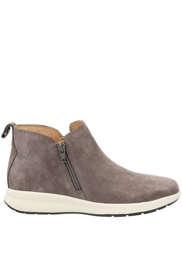 Botín Cuero Mujer Spinal Bootie Gris-1