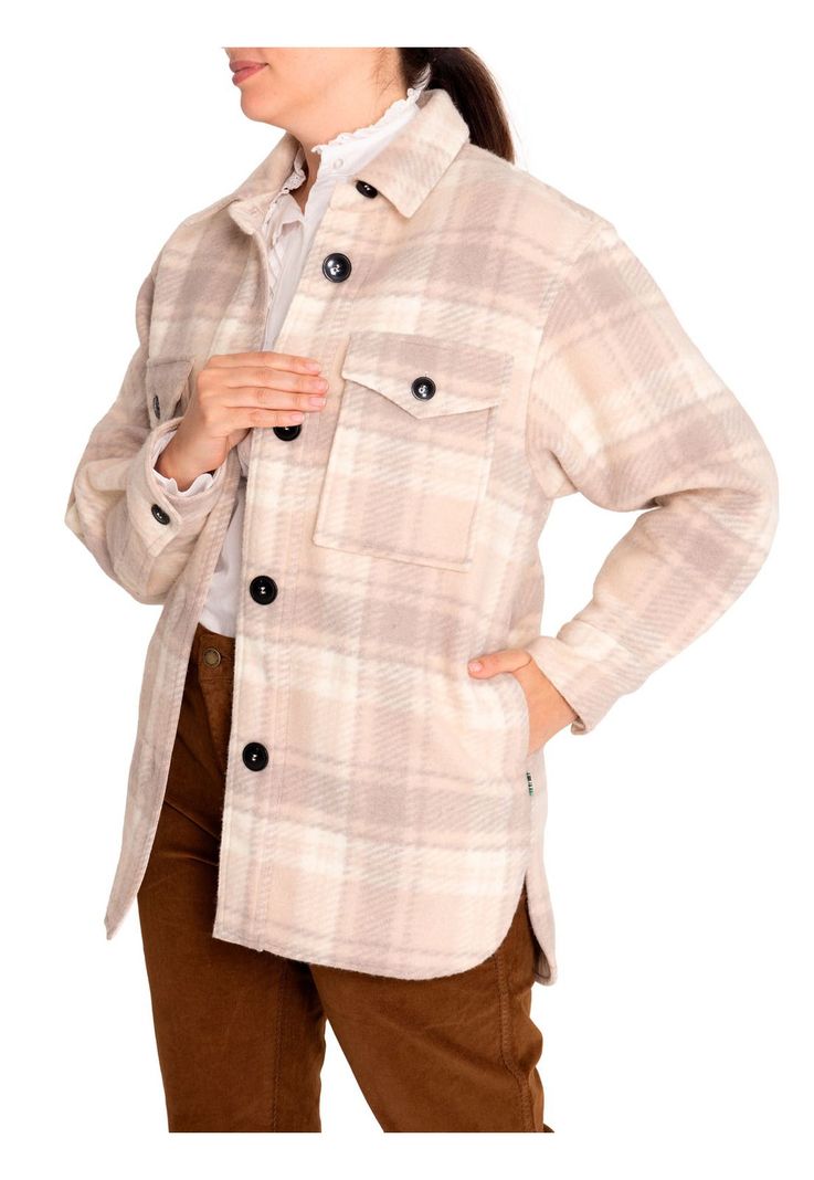 Chaqueta Lana Mujer Begonia Beige/Crudo-5