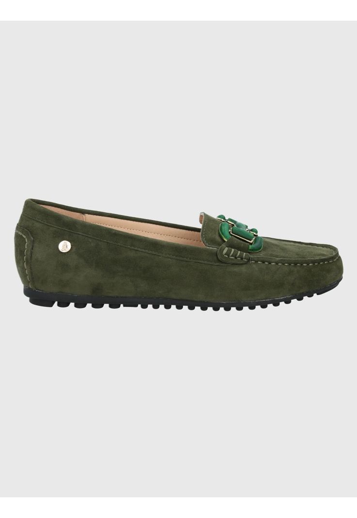 Mocasín Cuero Mujer Beth Verde-1