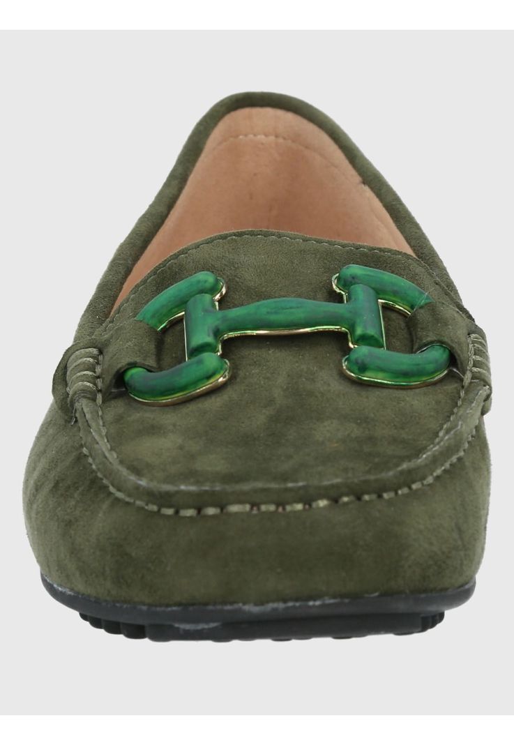 Mocasín Cuero Mujer Beth Verde-3