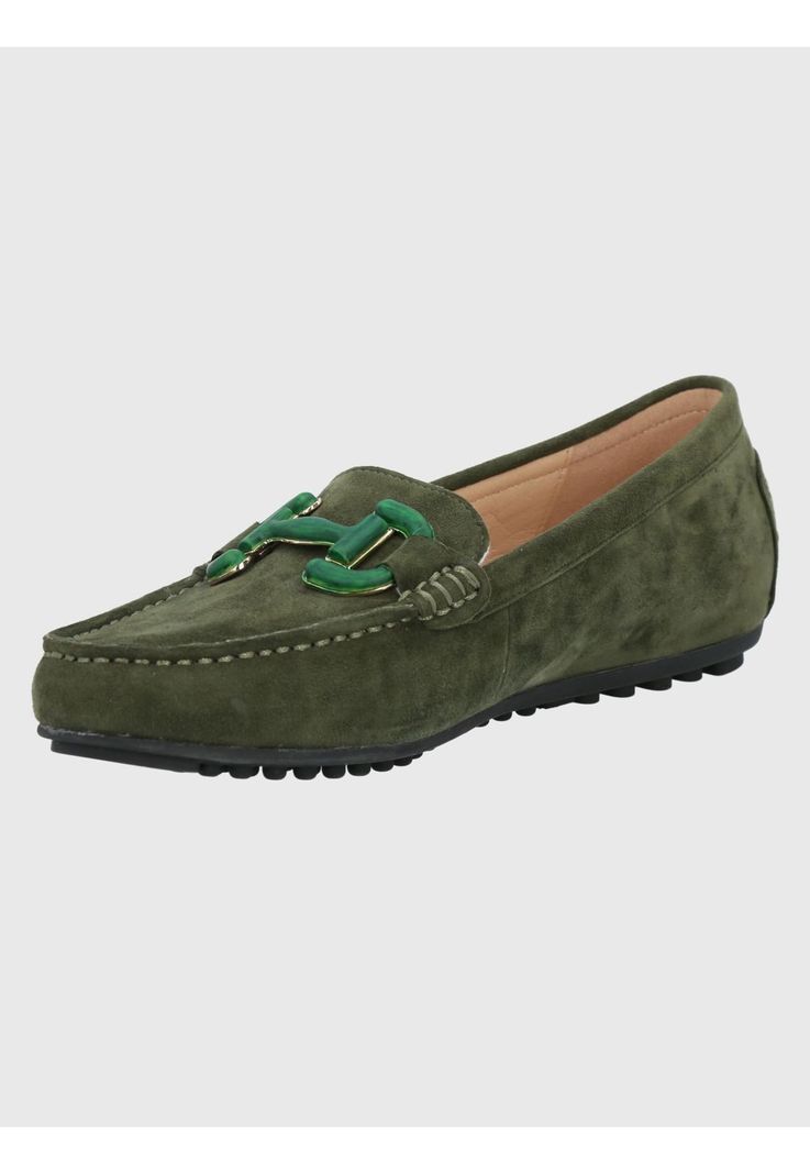 Mocasín Cuero Mujer Beth Verde-4