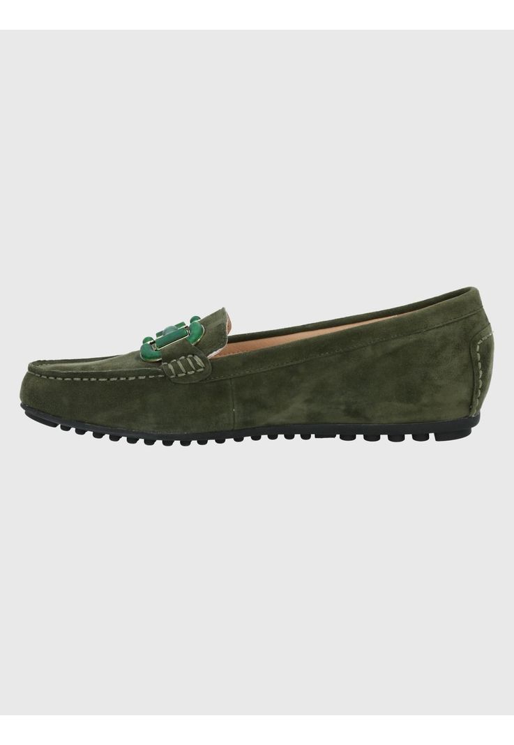 Mocasín Cuero Mujer Beth Verde-5