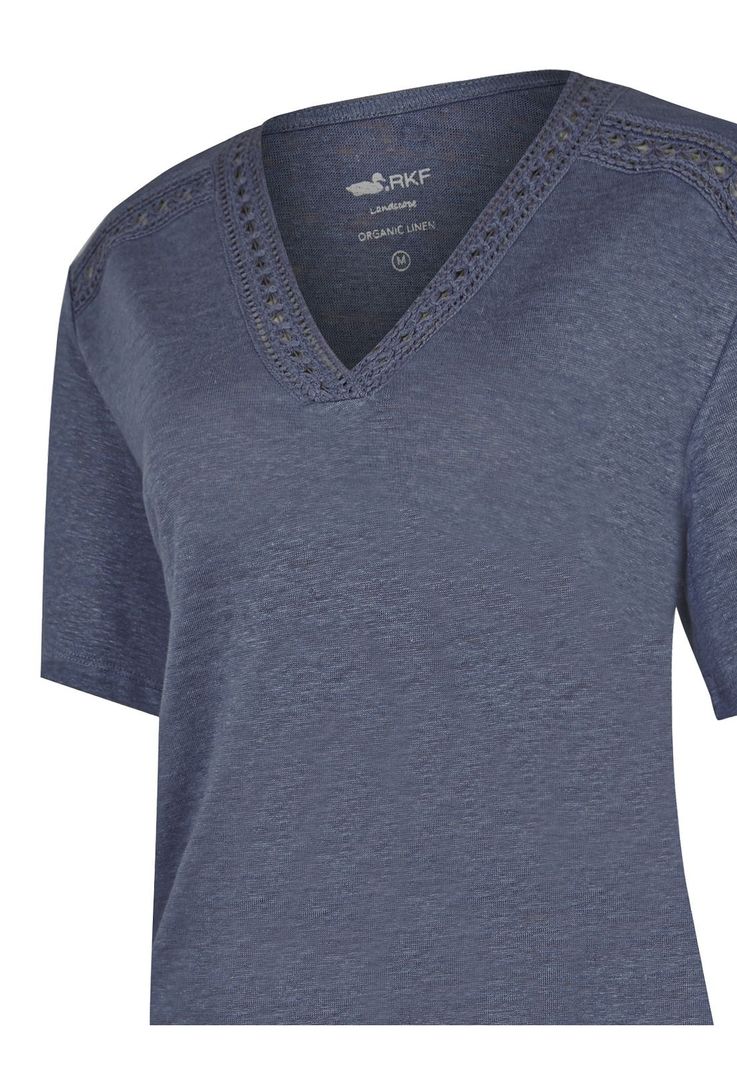Polera Lino Orgánico Azul Remini Mujer -3