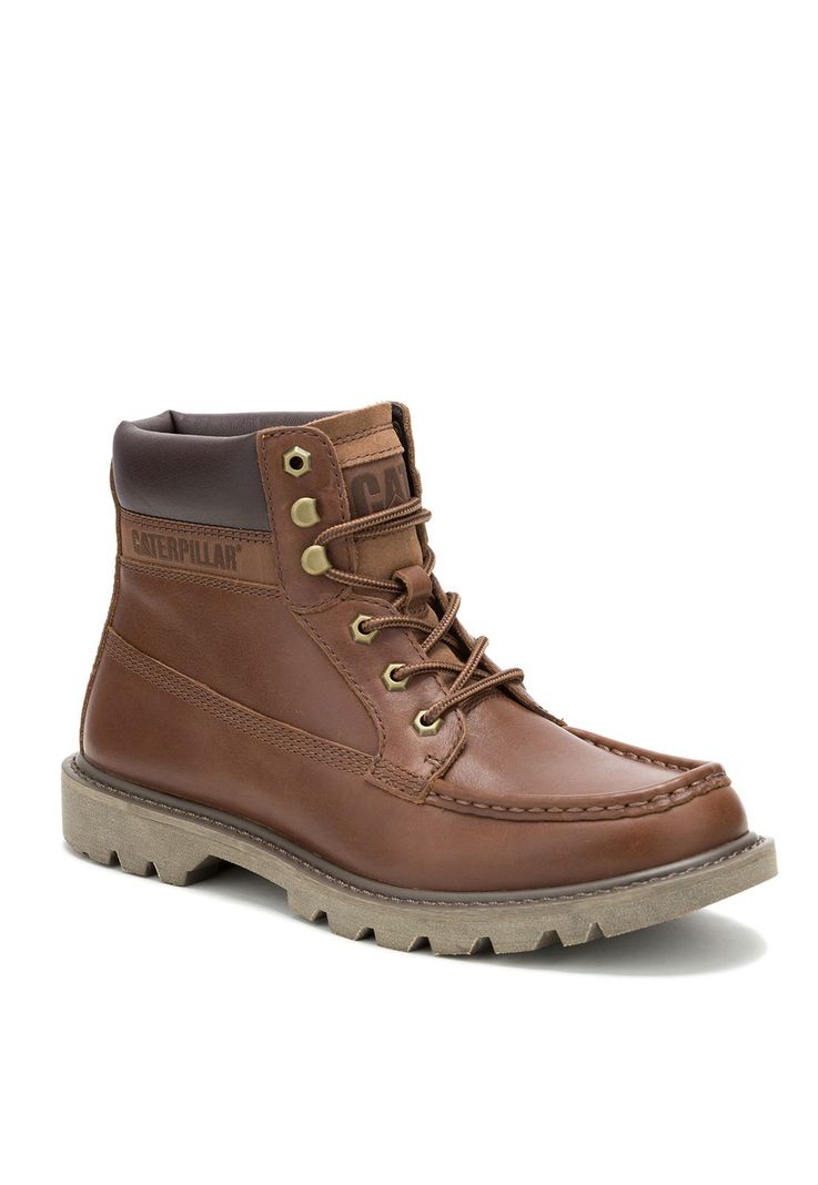 Botín Cuero Hombre Colorado Moc Toe Café -0