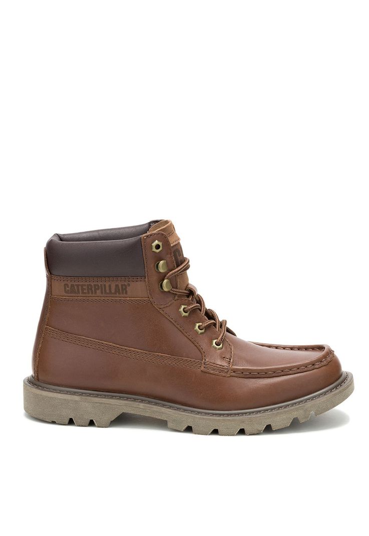 Botín Cuero Hombre Colorado Moc Toe Café -1