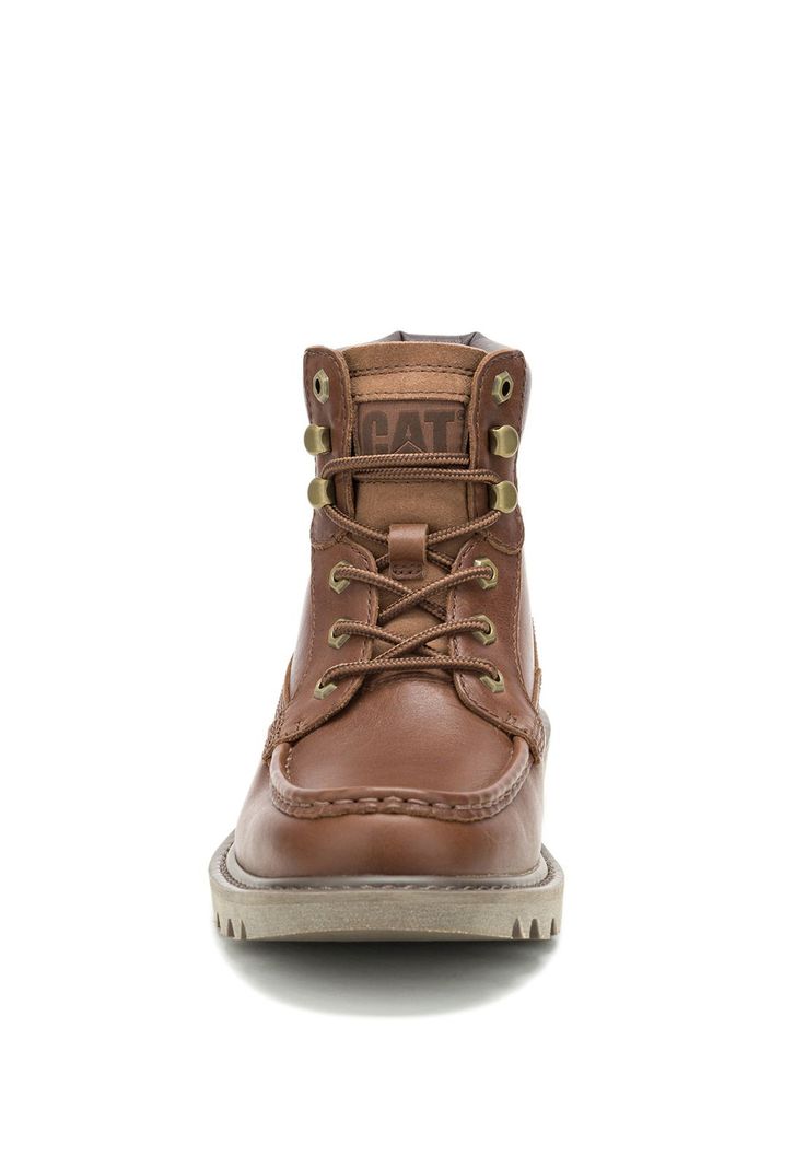 Botín Cuero Hombre Colorado Moc Toe Café -3